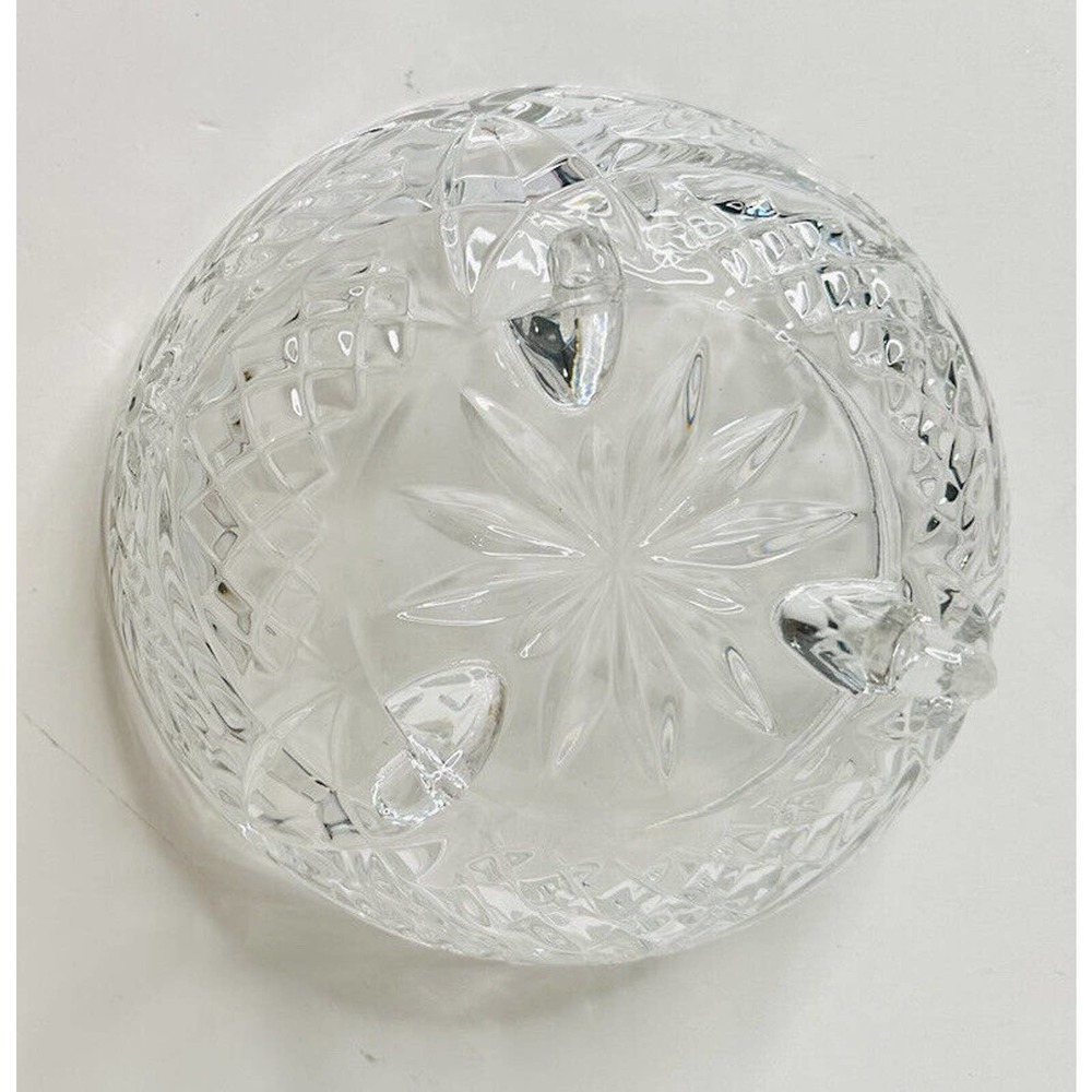 Vtg Footed Clear Crystal Glass 10" Pedestal Candy Bowl Dish with Steeple Lid - Picture 8 of 9